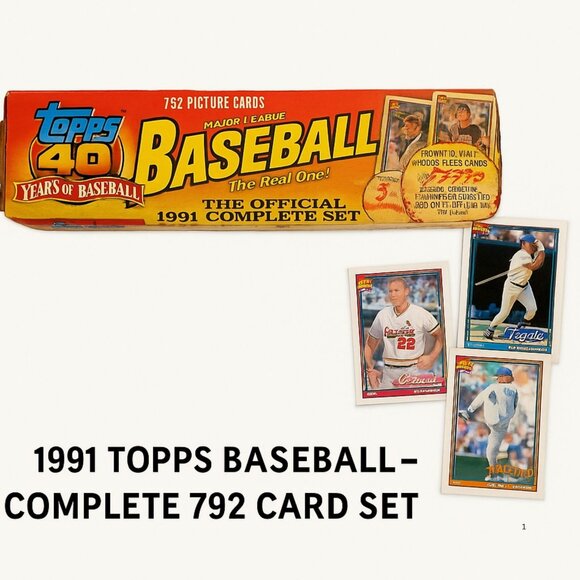 🧢 1991 Topps Baseball Cards – Official Complete Set (792 Cards) Vintage 40 Year - Picture 1 of 5
